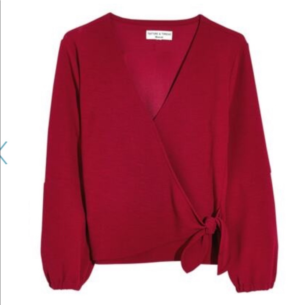 Texture and Thread Crepe Wrap Top